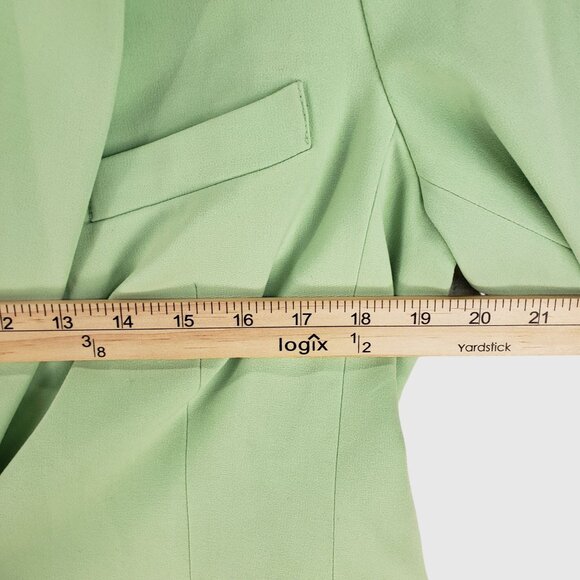 Bar III Women’s Blazer Size 12 Green One Button Suit Jacket Career Workwear - Picture 7 of 13